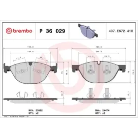 BREMBO Sada brzdových platničiek  P36 029
