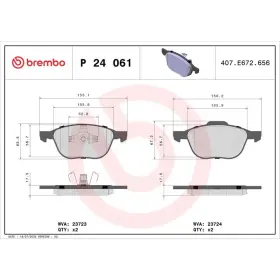 BREMBO Sada brzdových platničiek  P24 061