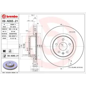 BREMBO Brzdový kotúč vetraný Ø355mm  09.N265.21