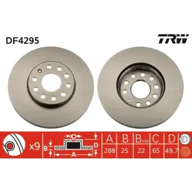 TRW Brzdový kotúč vetraný Ø288mm DF4295
