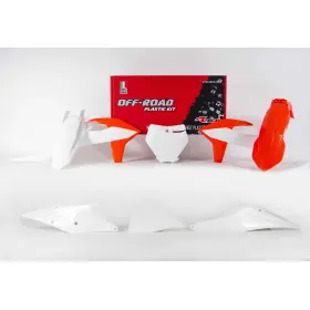 sada plastov KTM, RTECH (oranžovo-biela, 6 dielov, vr. L krytu vzduchového filtra)