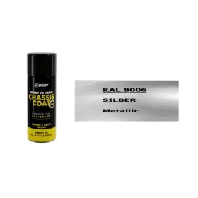 HB BODY 410 chassis coat, polomat - farba na kov a strechy 4 v 1 RAL 9006 sprej 400ml